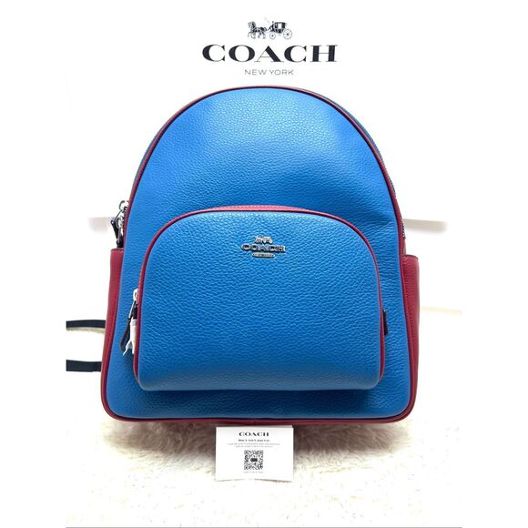 Coach Handbags - 🔥🎁NWT! Coach Court Backpack Colorblock Blue/Red CR768 Msrp:$450.00
